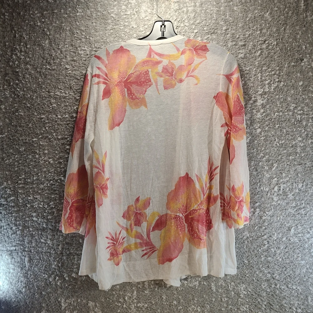 Chicos Women Chroma Pop Convertible Cardigan 2, Large Lightweight Floral